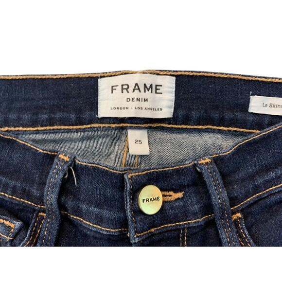 Frame Denim Women's size 25 Le Skinny de Jeanne Jeans Queens Way Dark Wash - Picture 5 of 11